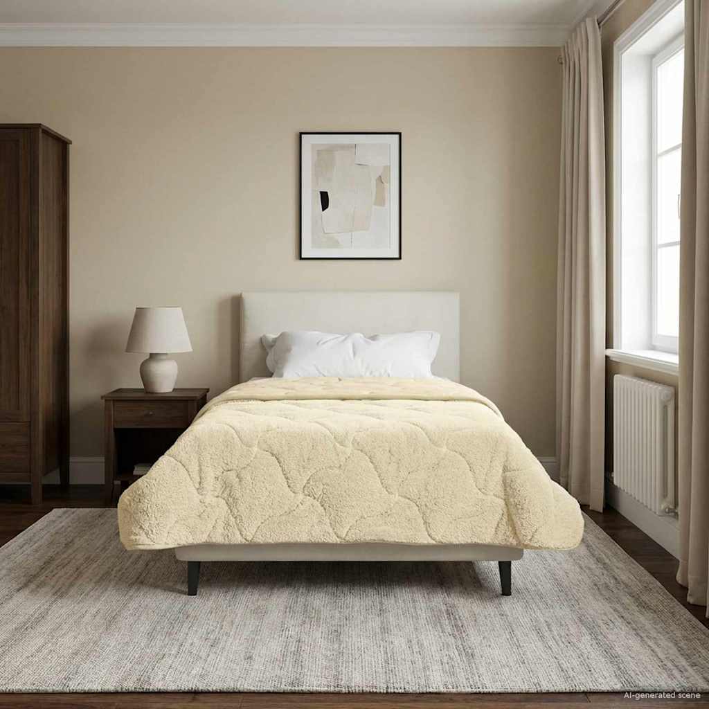 Sommerdecke Anthrazit 135 x 200 cm Mikrofaser und Teddy-Fleece