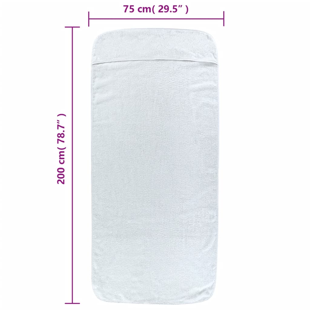 Strandtücher 4 Stk. Weiß 60x135 cm Stoff 400 GSM