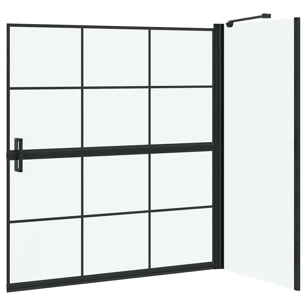 Bad-Duschschirm Schwarz und Transparent 80 x 68 x 128 cm