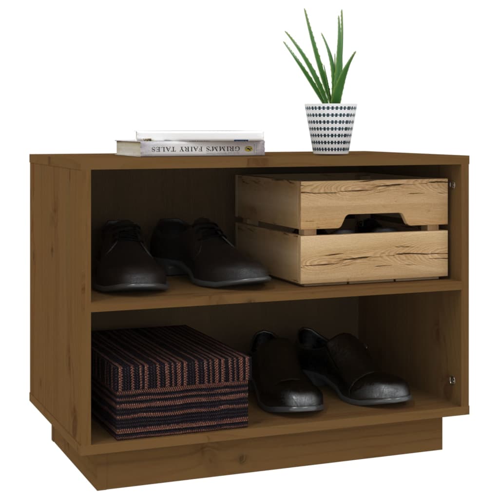 Schuhregal 60x34x45 cm Massivholz Kiefer