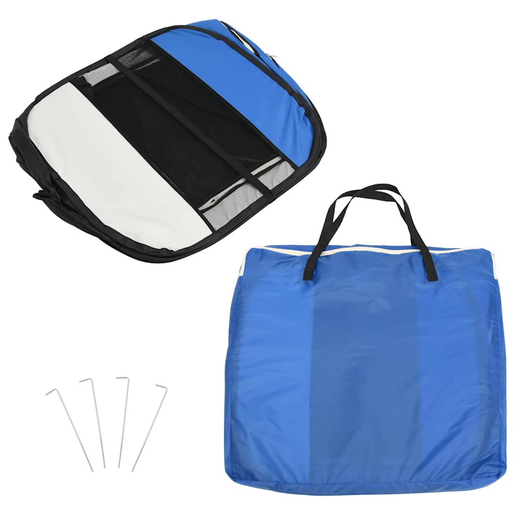 Faltbarer Welpenlaufstall mit Tragetasche Schwarz 90x90x58 cm