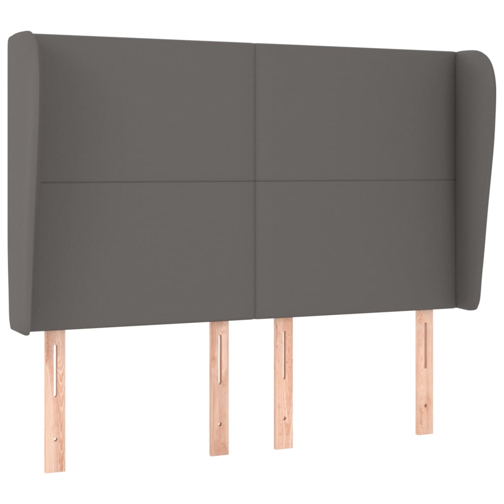 Kopfteil mit Ohren Creme 83x23x78/88 cm Kunstleder