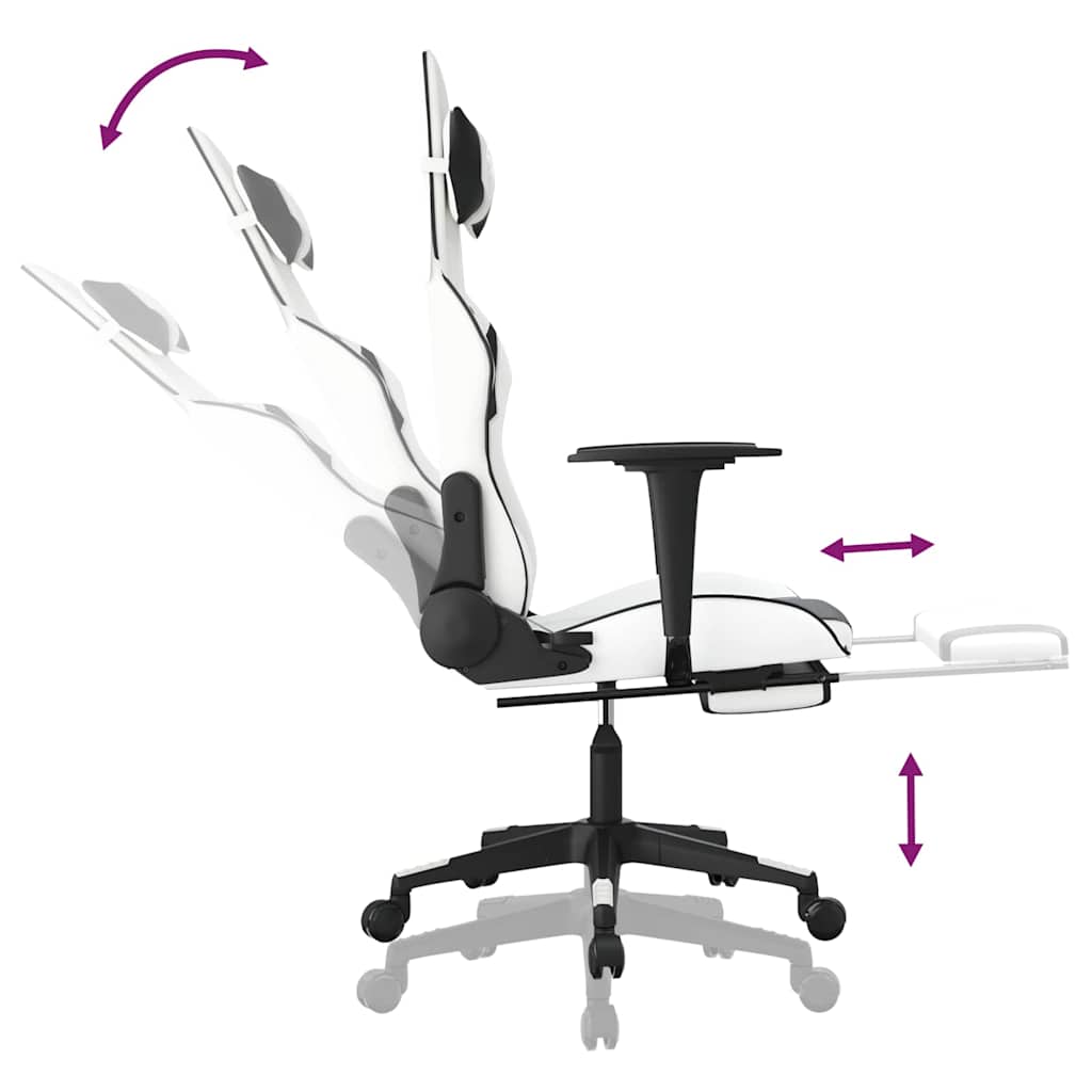 Gaming-Stuhl mit Massagefunktion Schwarz und Blau Kunstleder