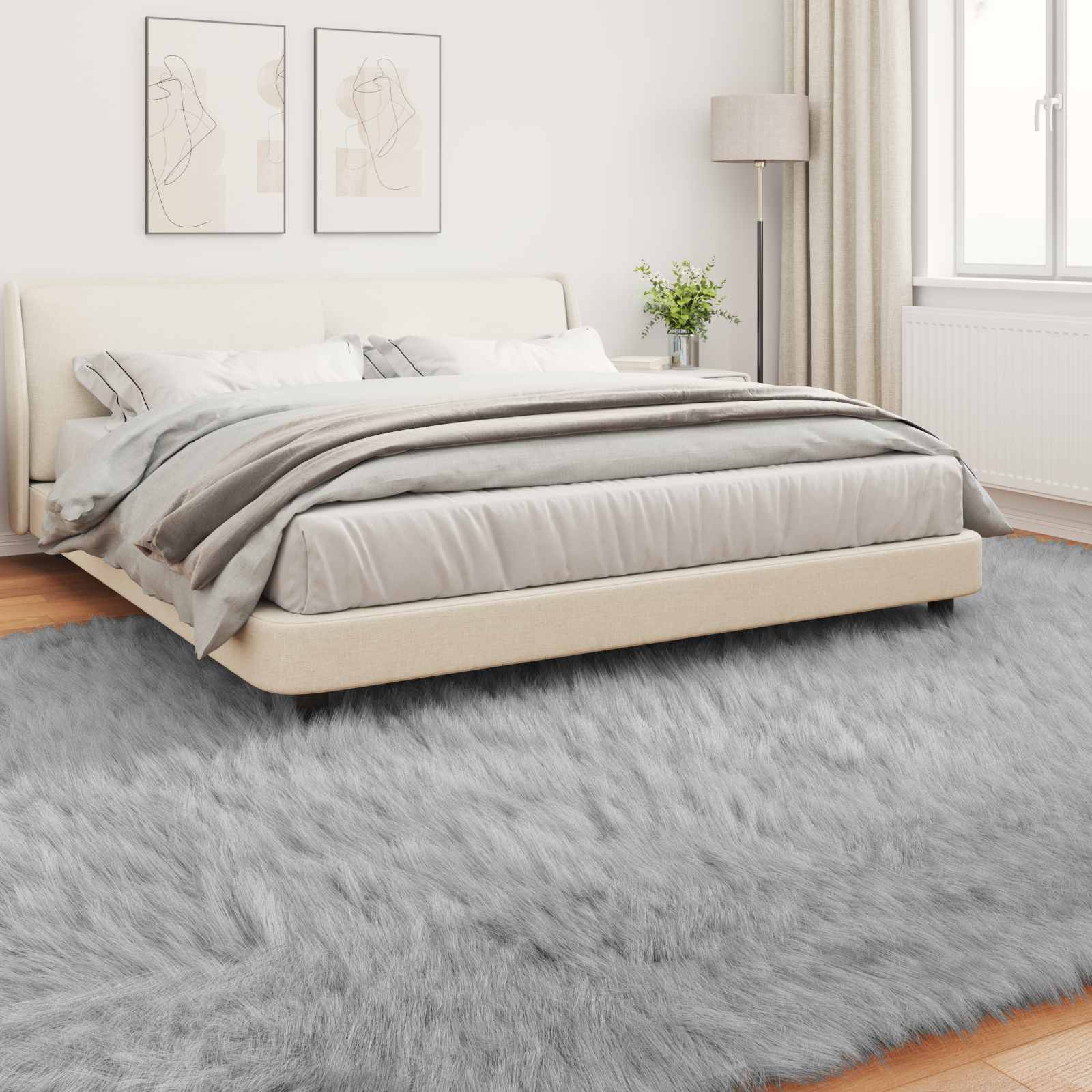 Teppich aus Kunstschaffell TAFALLA Weiß 60 x 110 cm Polyester