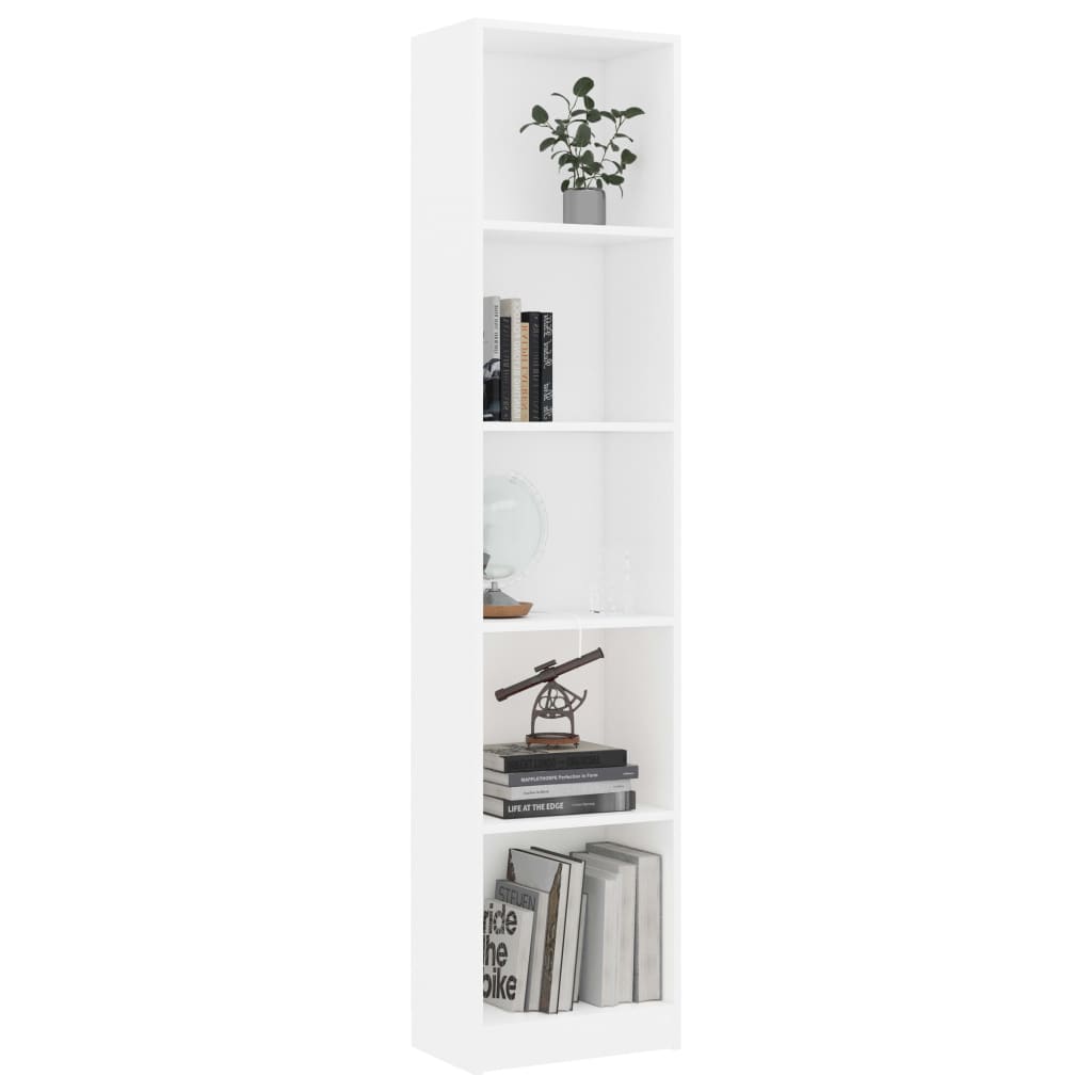 Bücherregal 3 Fächer Weiß 40x24x109 cm Holzwerkstoff
