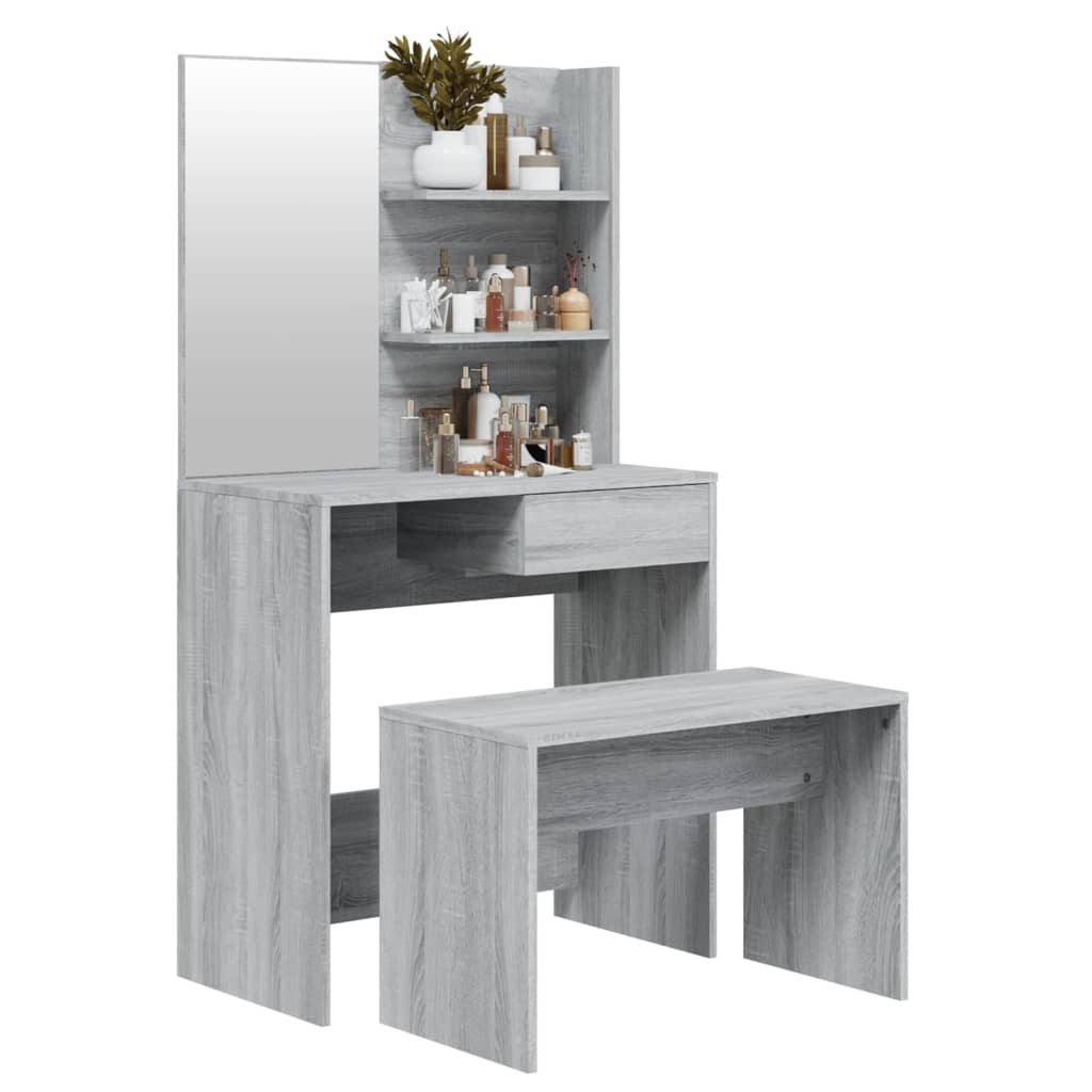 Schminktisch-Set Weiß 74,5x40x141 cm