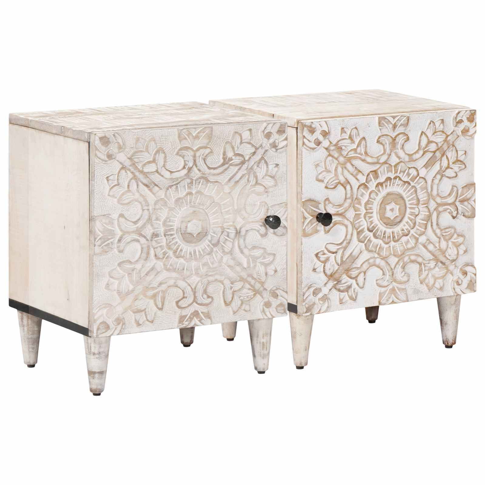 Nachttisch Braun 40 x 33,5 x 46 cm Massivholz Mango