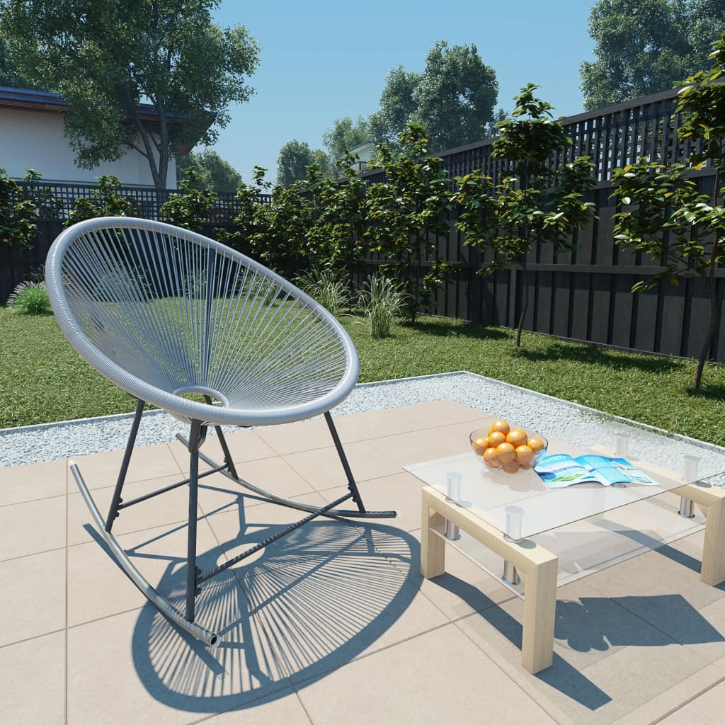 Garten-Schaukelstuhl Schwarz Poly Rattan