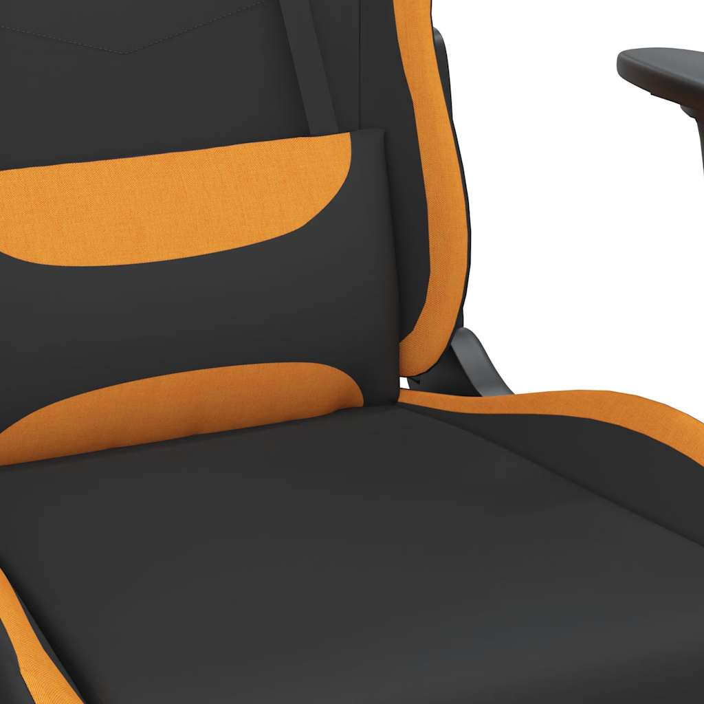 Gaming-Stuhl mit Massagefunktion Schwarz und Creme Stoff