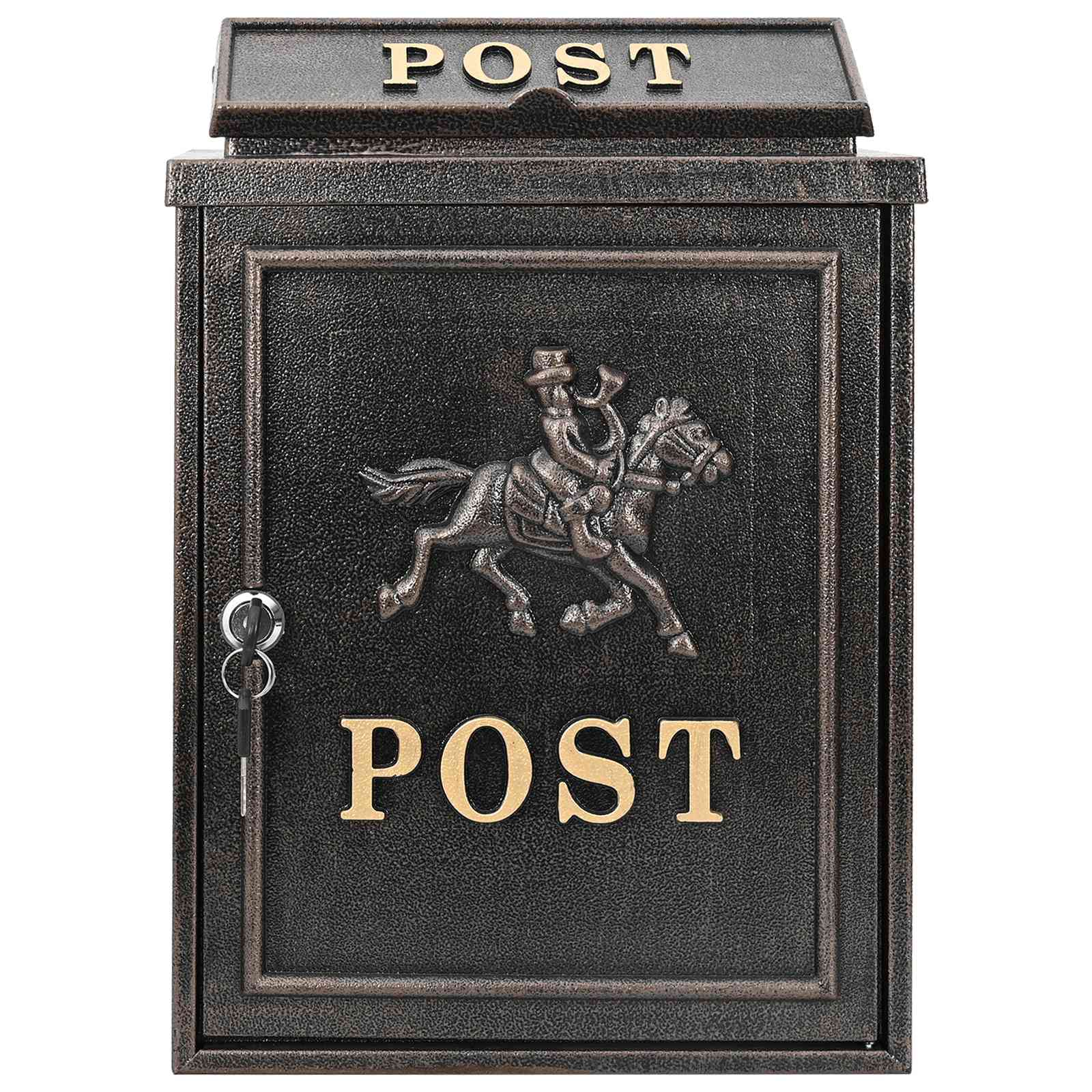 Wandmontierter Briefkasten Grün 29 x 13 x 41 cm Gussaluminium