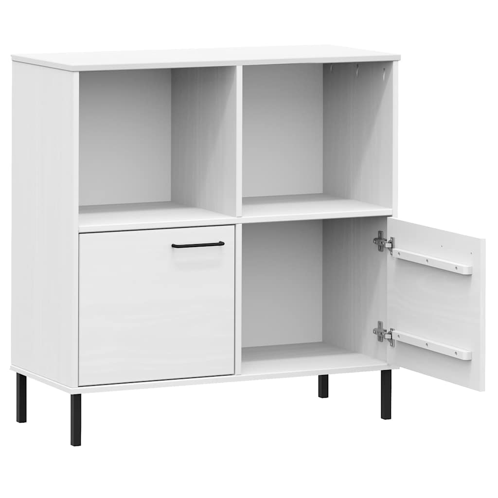 Bücherregal OSLO mit Metallbeinen Braun 90x35x90,5cm Massivholz