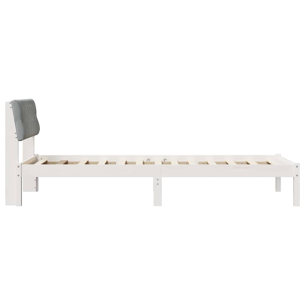 Bettgestell Braun und hellgrau 200 x 200 cm Massivholz Kiefer