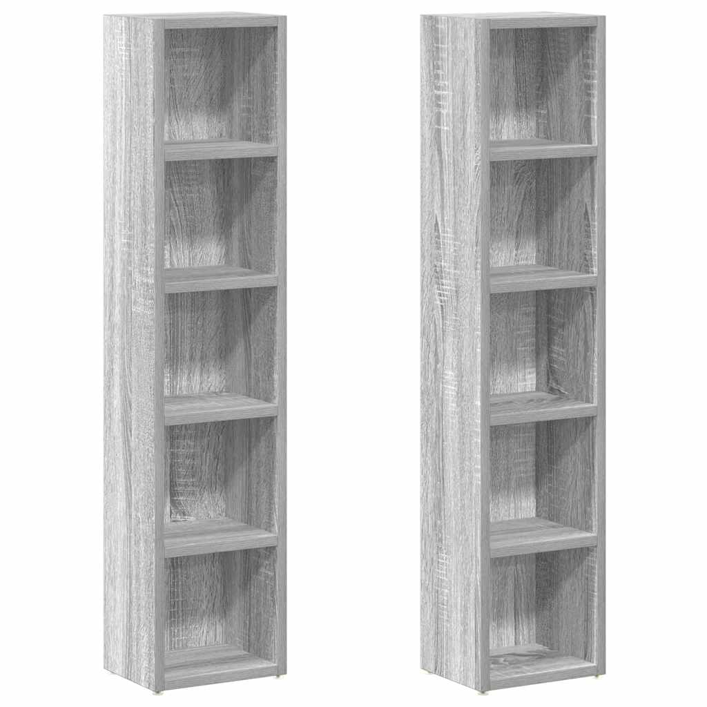 CD-Regale 2 Stk. Weiß 21x16x93,5 cm Holzwerkstoff