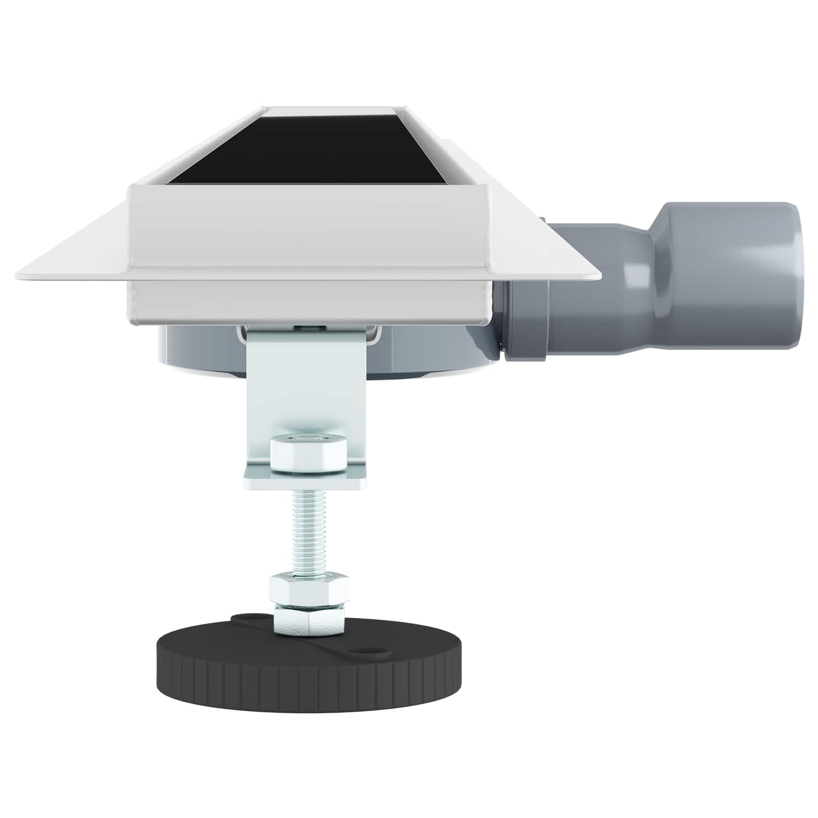 Duschabfluss mit Glashülle und 360° Siphon Schwarz 50 cm