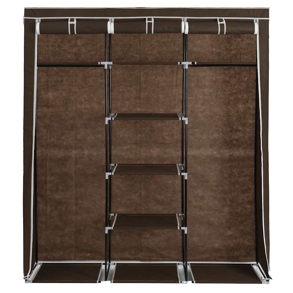 Kleiderschrank mit Fächern Stangen Schwarz 150x45x175cm Stoff