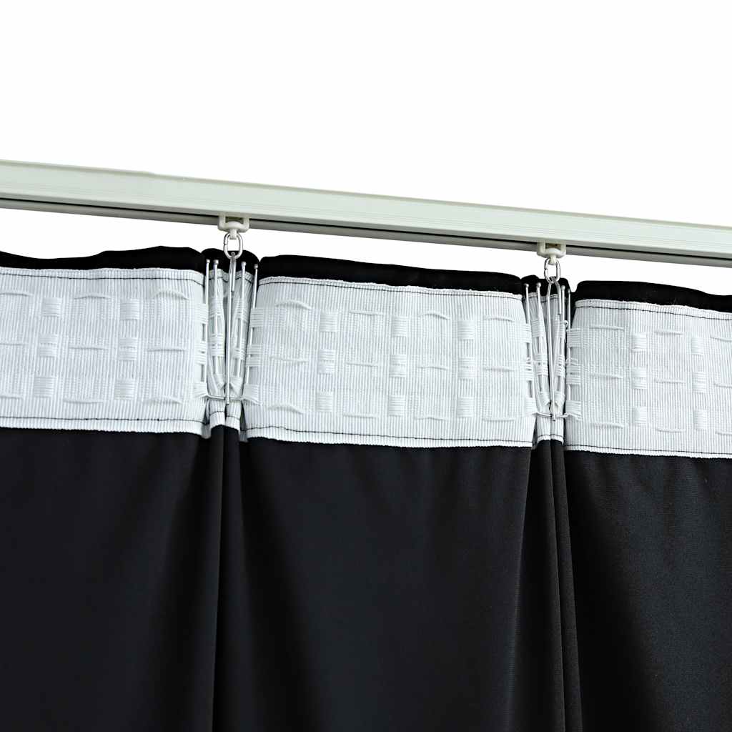 Verdunkelungsvorhänge mit Haken 2 Stk. Samt Schwarz 140x175 cm
