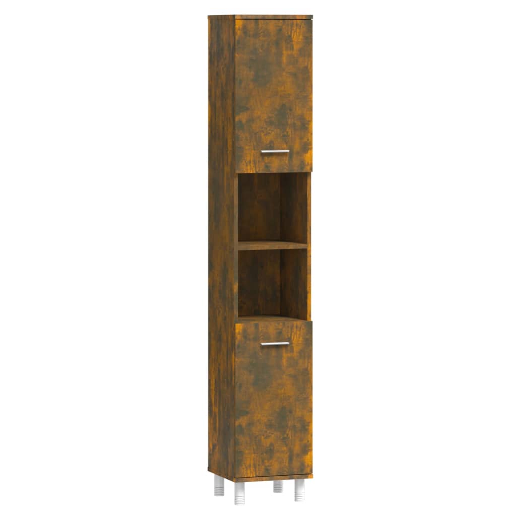 Badezimmerschrank Weiß 30x30x179 cm Holzwerkstoff