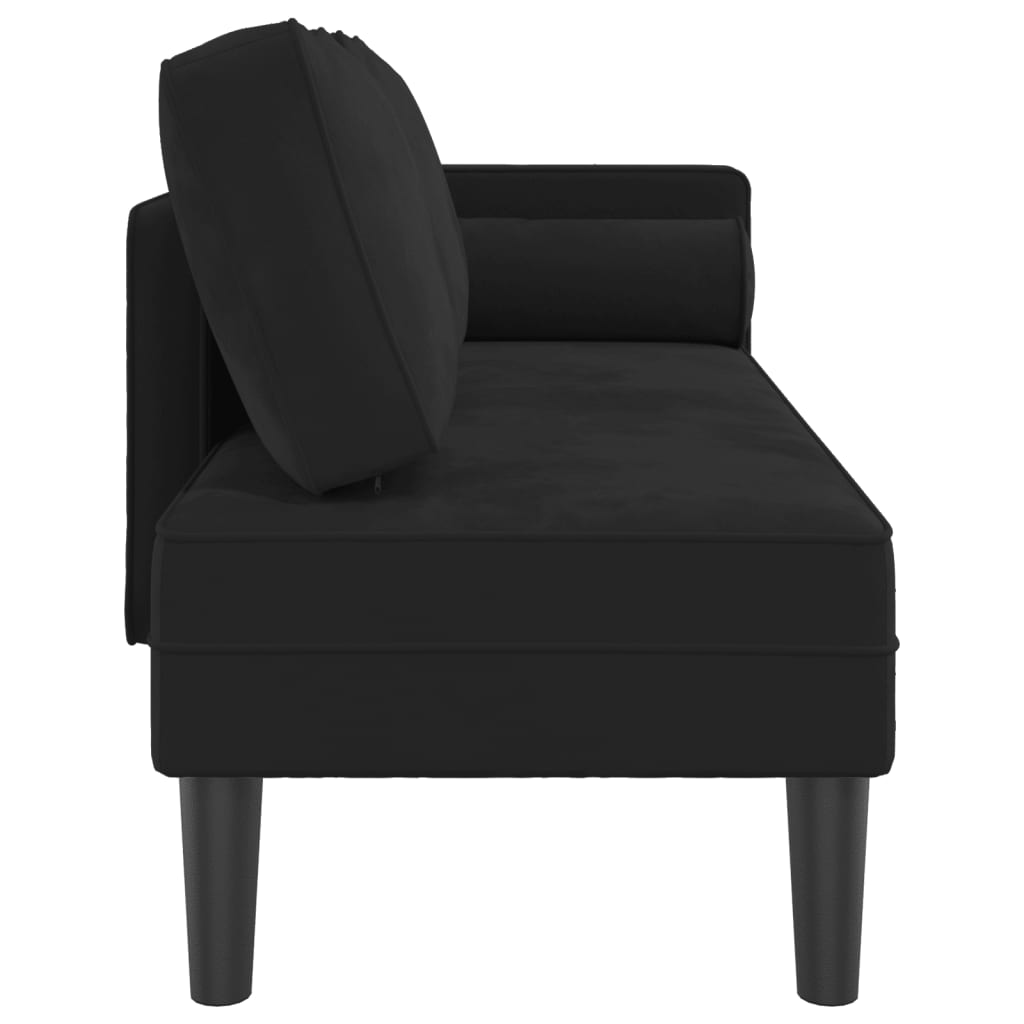 Chaiselongue mit Kissen Blau Samt