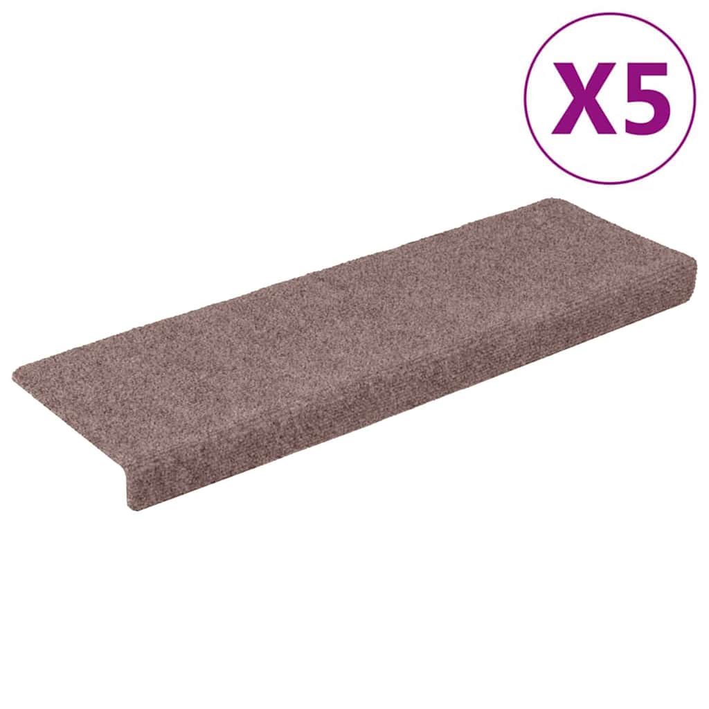 Stufenmatten Selbstklebend 15 Stk. 65x21x4 cm Hellbraun Rechteckiger Rand