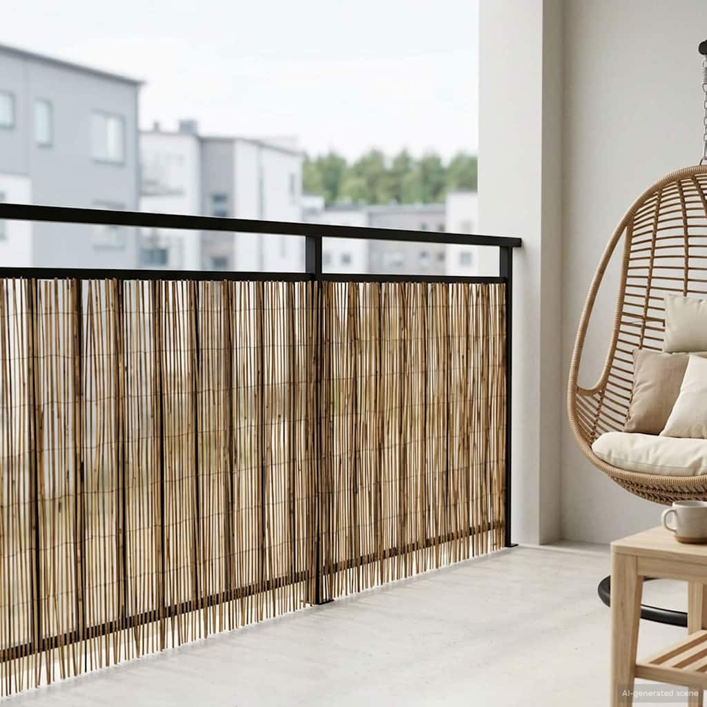 Gartenzaun Karbonisiert 500 x 100 cm Schilf
