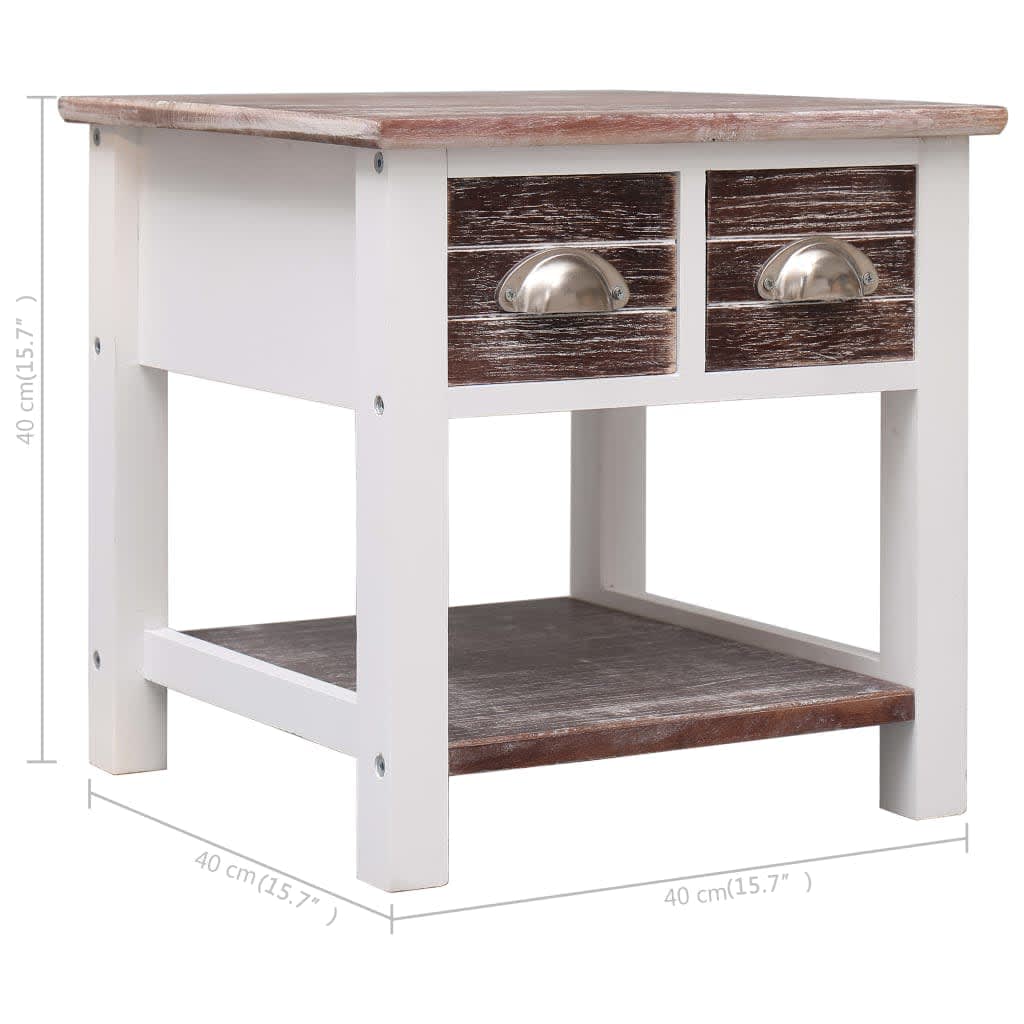 Beistelltisch Grau 40x40x40 cm Paulownia Holz