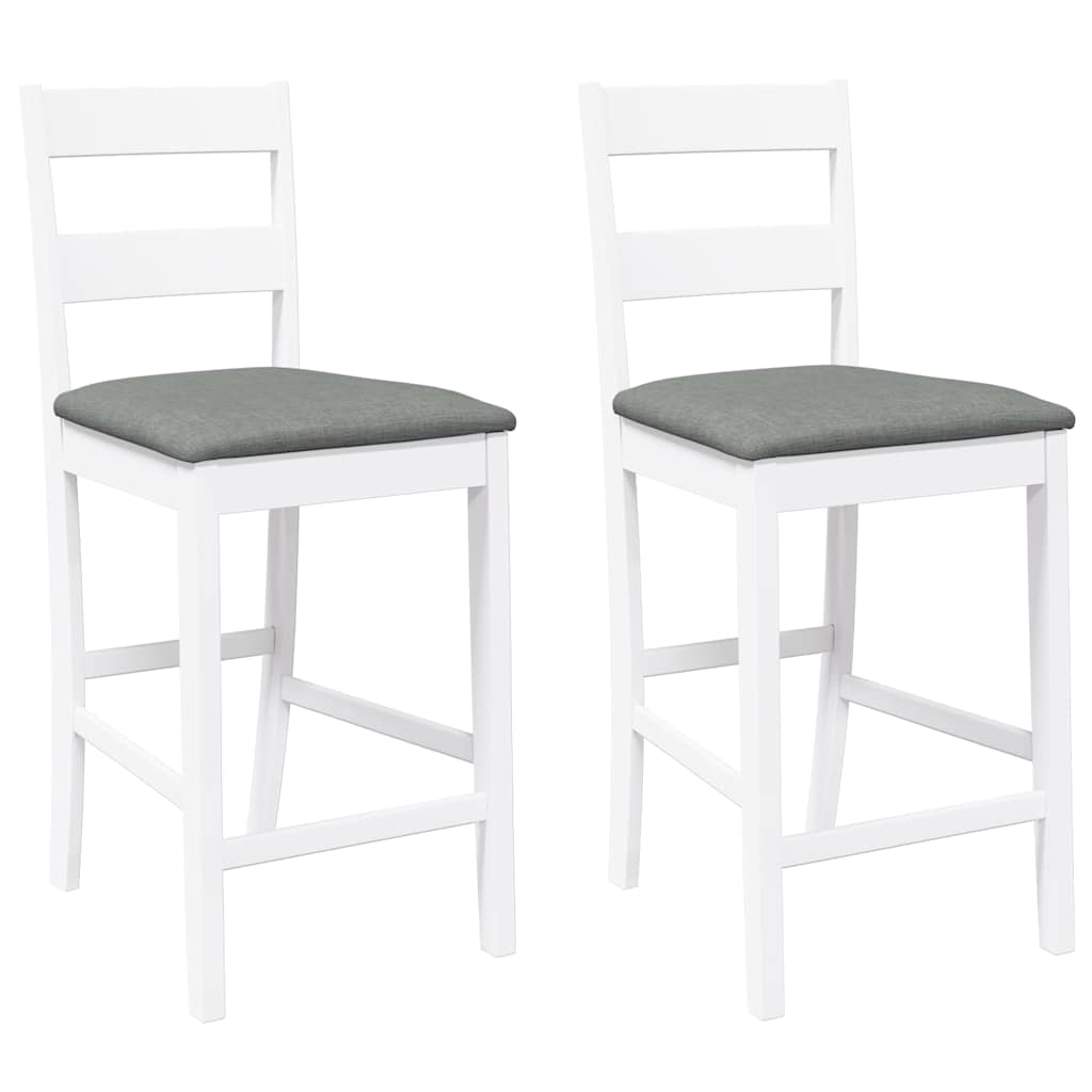 Barhocker mit Kissen 2 Stk. Braun Massivholz Gummibaum