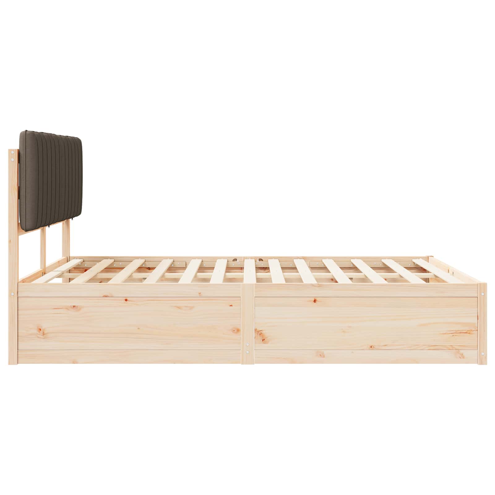 Bettgestell mit gepolstertem Kopfteil Hellgrau 200 x 200 cm