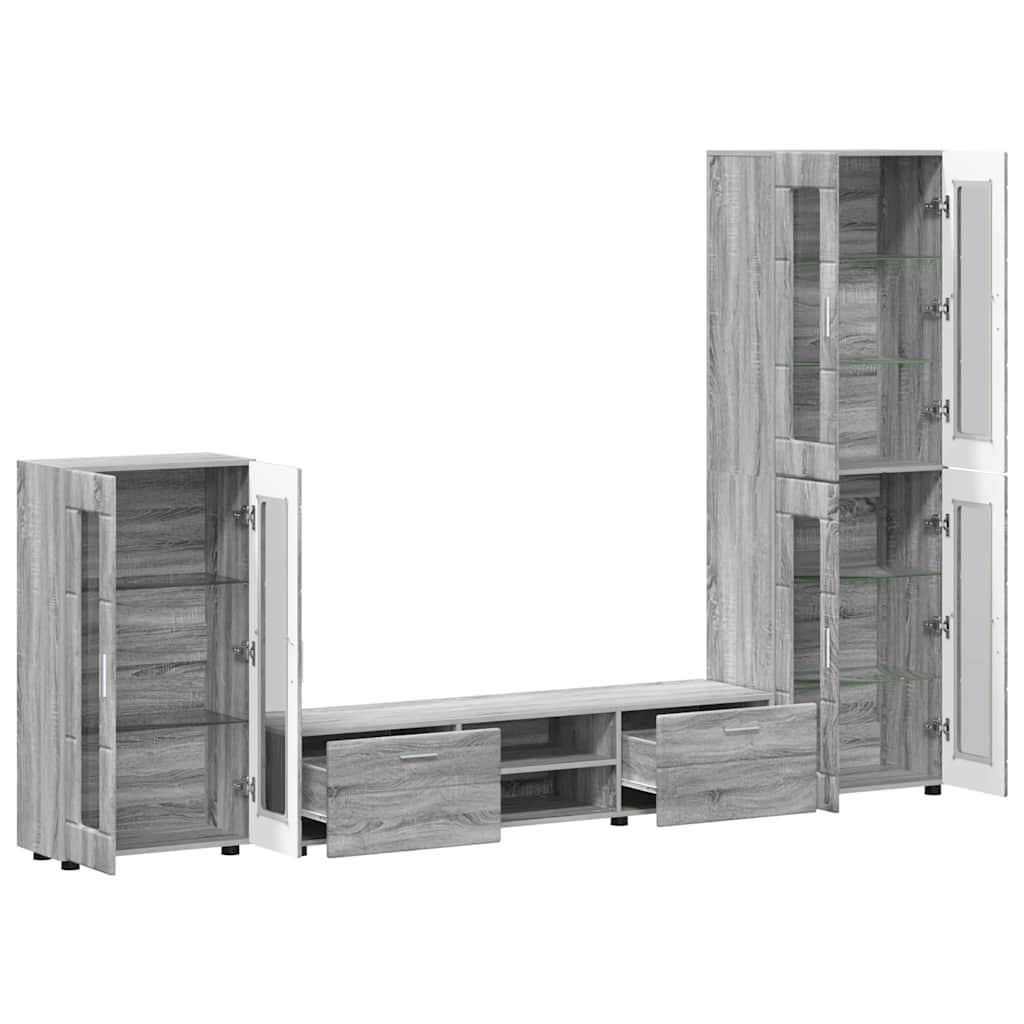 Highboard mit Regal FLORIN Weiß 60 x 35 x 182 cm Holzwerkstoff