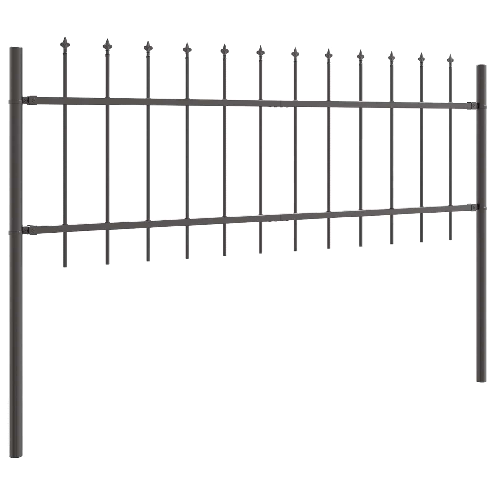 Gartenzaun Woerden mit Speerspitze Stahl 181 x 60 cm Schwarz