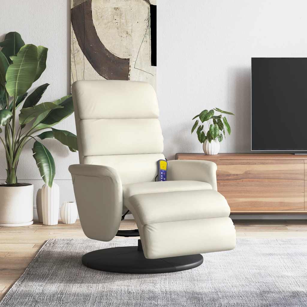 Massagesessel mit Fußteil Schwarz Kunstleder