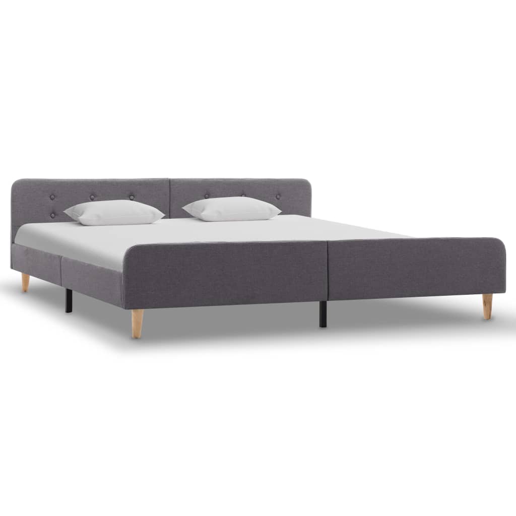 Bettgestell Dunkelgrau Sackleinen 90x200 cm