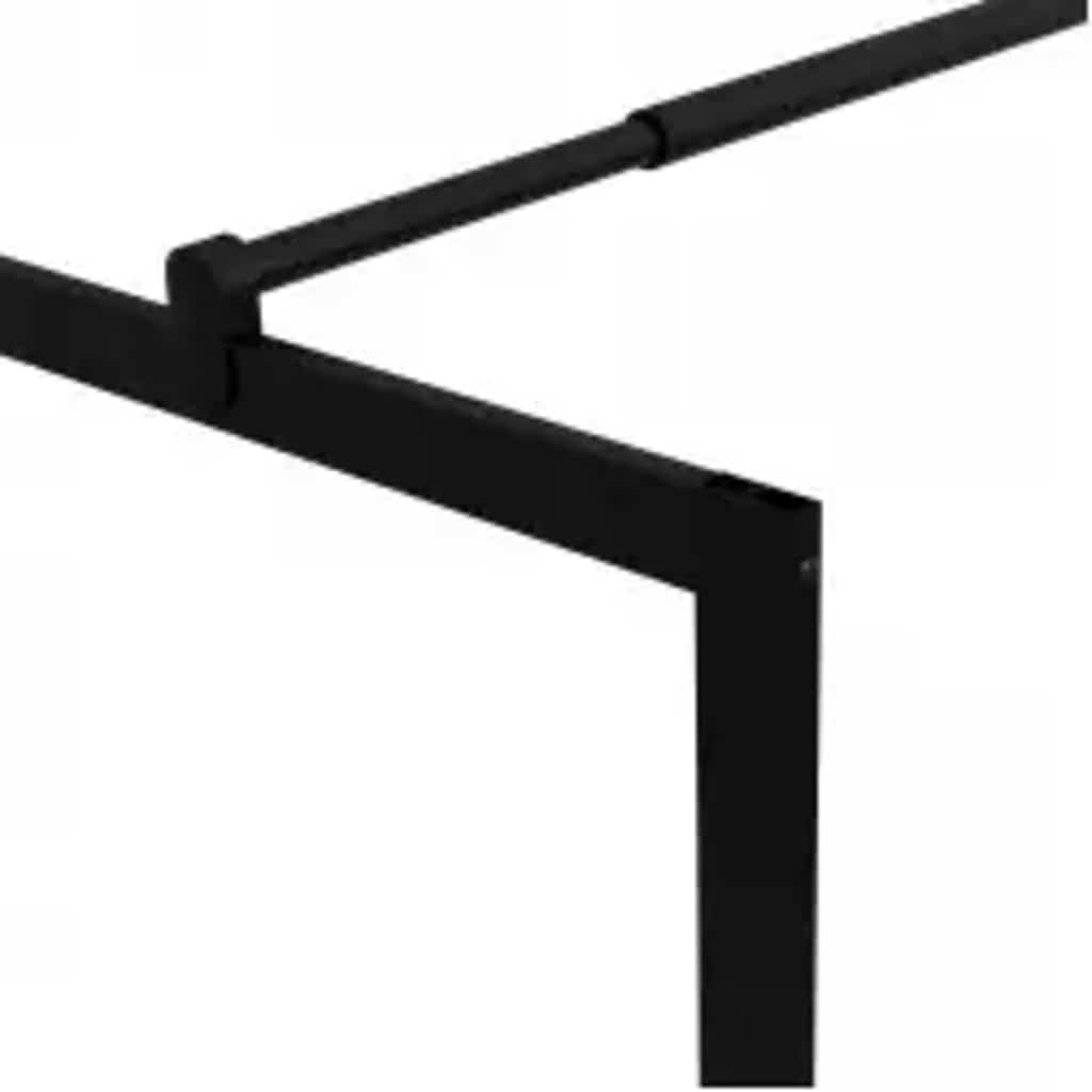 Duschwand für Begehbare Duschen mit Hartglas Schwarz 80x195 cm