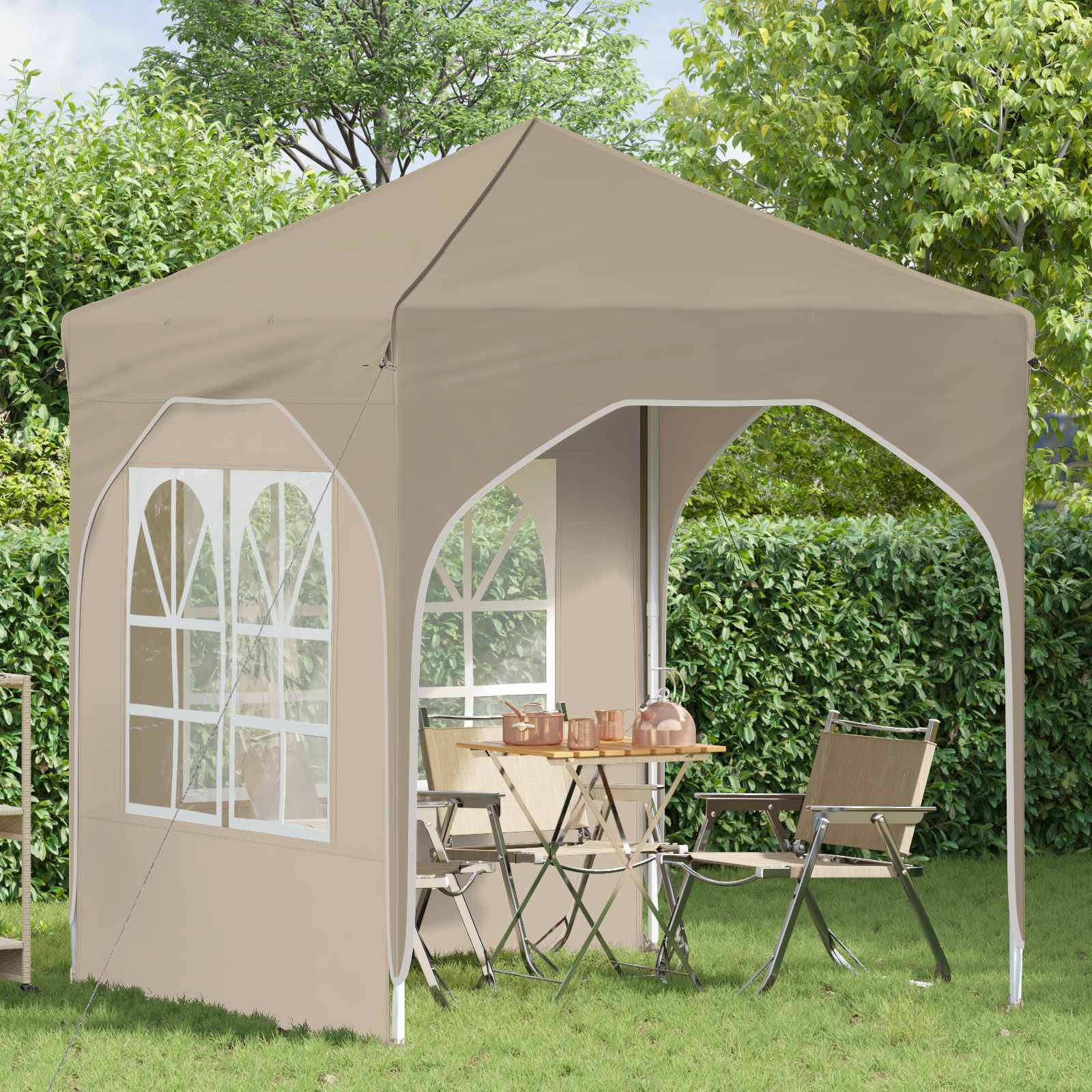 Pop-up Partyzelt 194 x 194 x 245 cm Creme