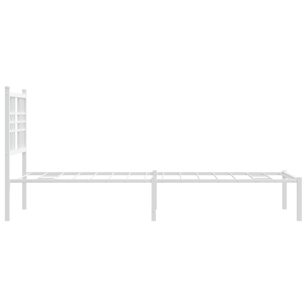 Bettgestell mit Kopf- und Fußteil Metall Schwarz 90x200 cm