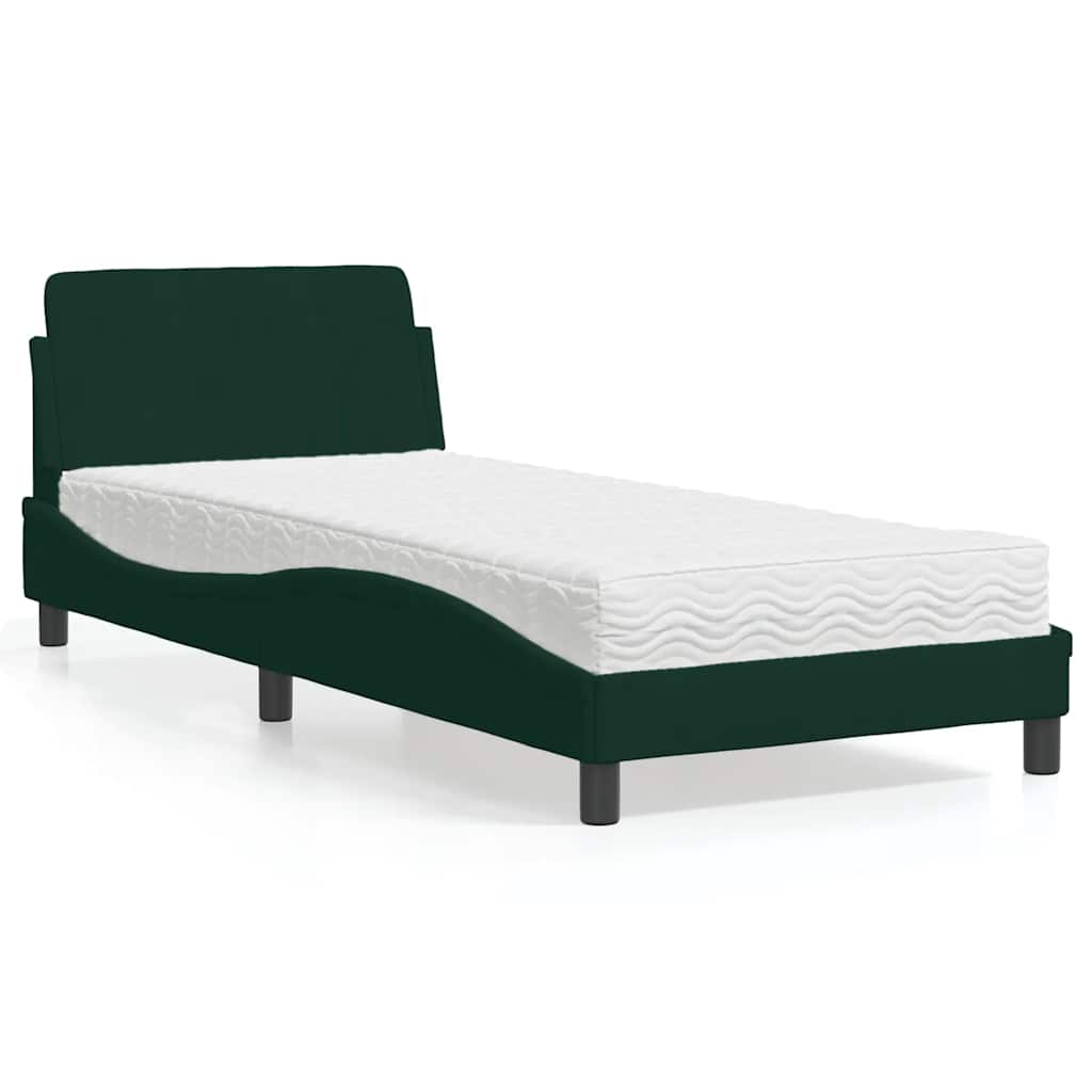 Bett mit Matratze "Dover" Hellgrau 80x200 cm Samt