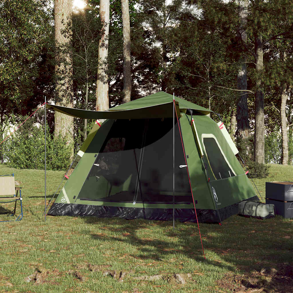 Kuppel-Campingzelt 4 Personen Grün Quick Release