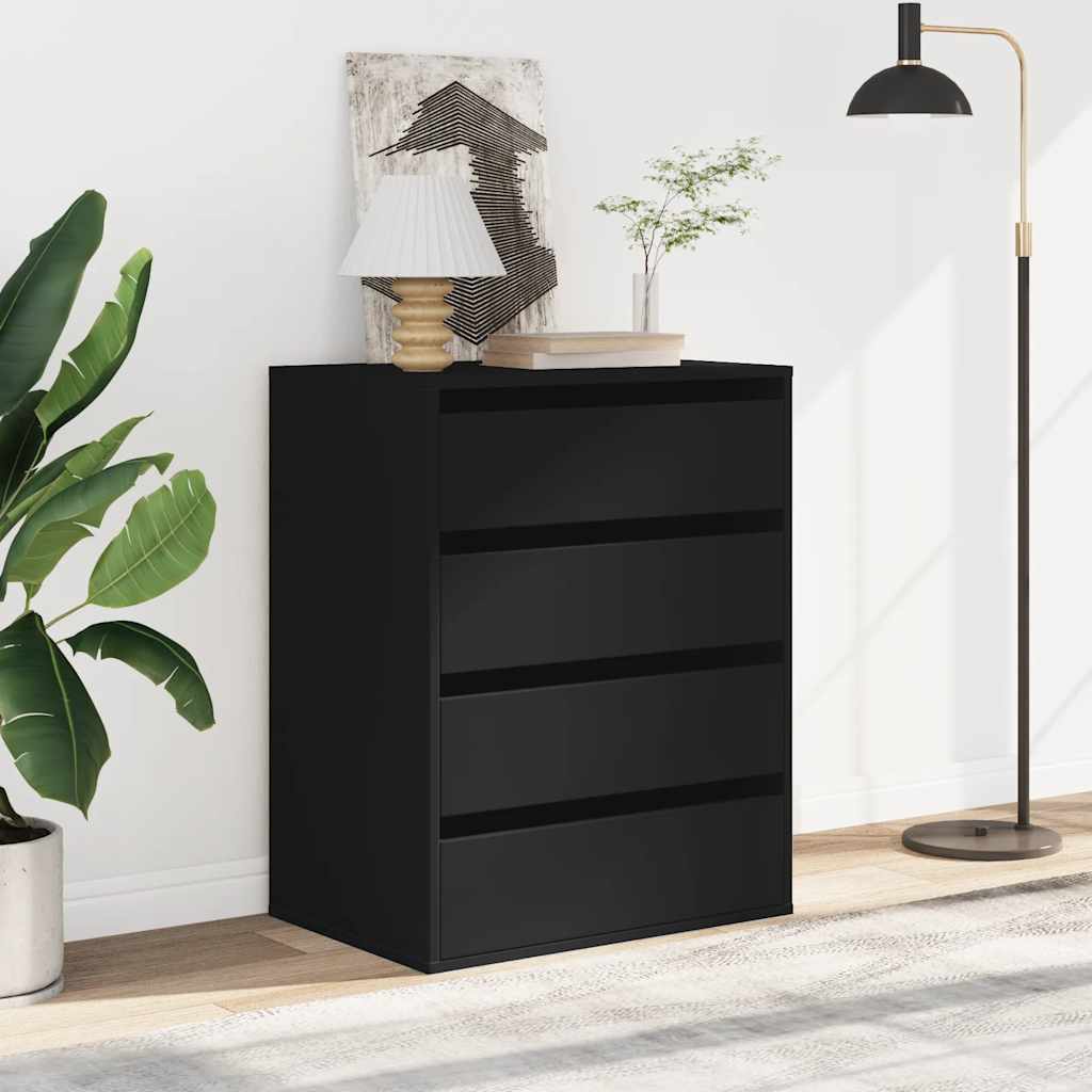 Schubladenschrank Schwarz Eichen-Optik 41 x 40 x 58 cm