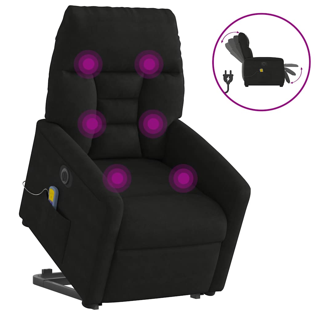 Massagesessel mit Aufstehhilfe Dunkelgrau Mikrofasergewebe