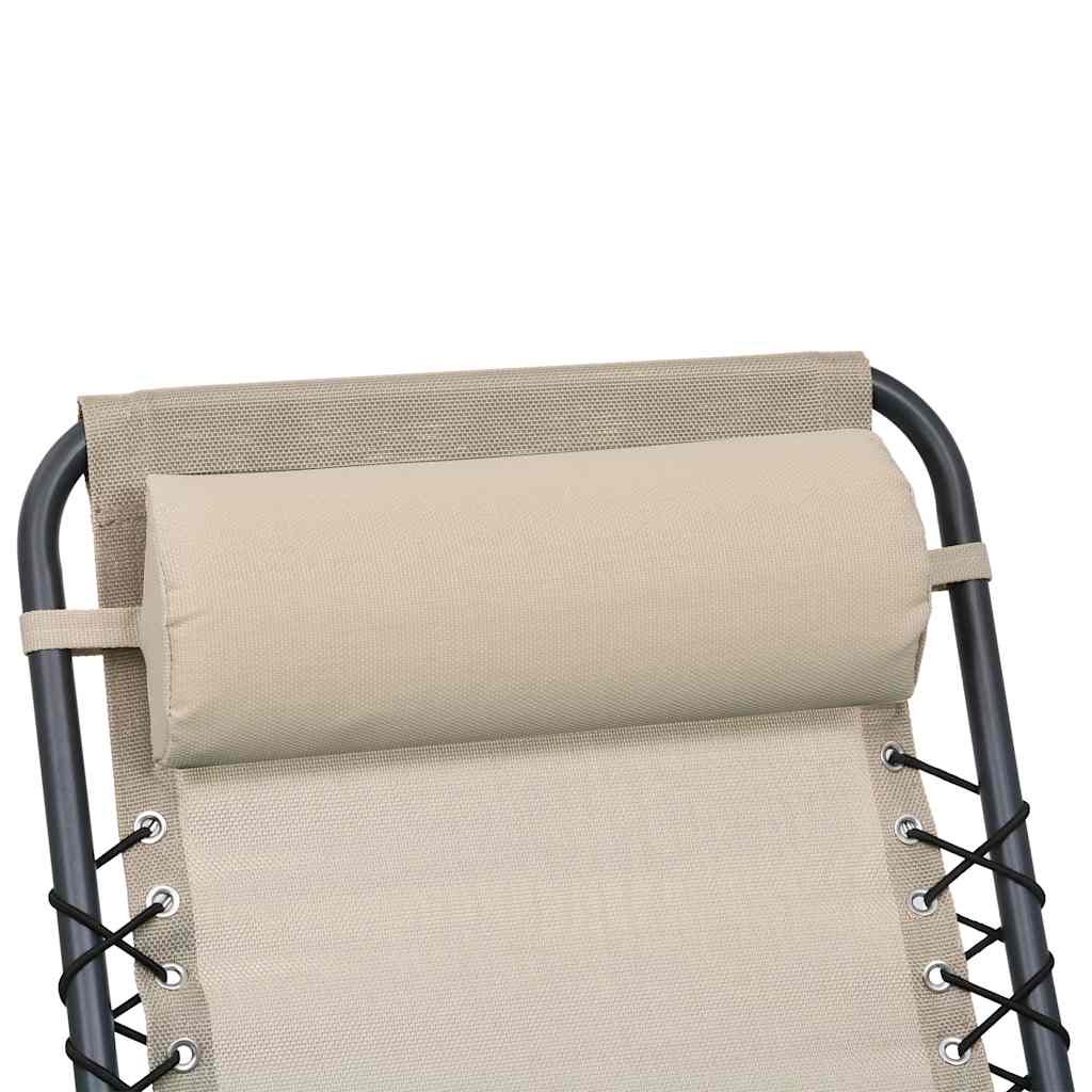 Kopfstütze für Liegestuhl Grau 40 x 7,5 x 15 cm Textilene
