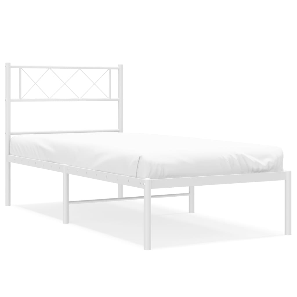 Bettgestell mit Kopfteil Metall Schwarz 100x190 cm