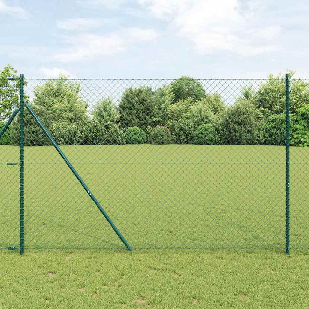 Outdoor Kettenglied-Zaun Erdfixierung 10 x 0,4 m Grün Netz