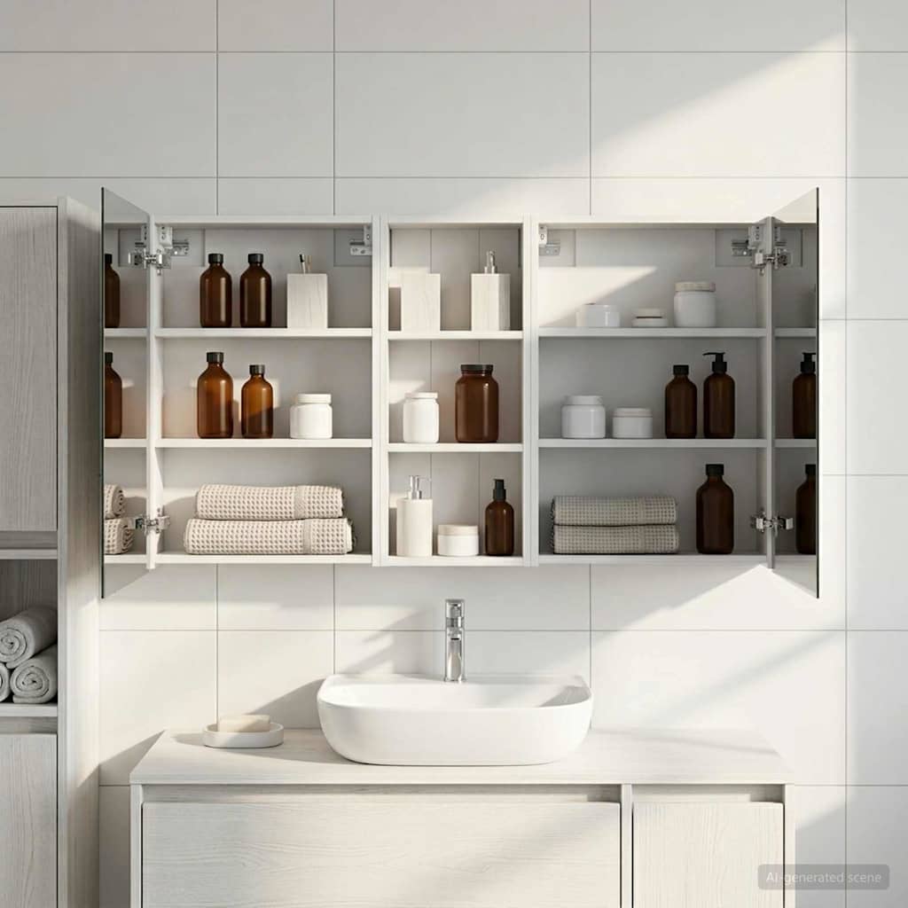 Badezimmerschrank-Set 3 pcs 80 x 10,5 x 50 cm Holzwerkstoff