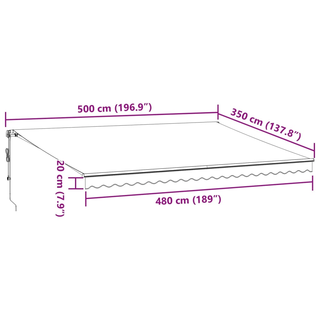 Markise Automatisch Einziehbar 350x250 cm Creme