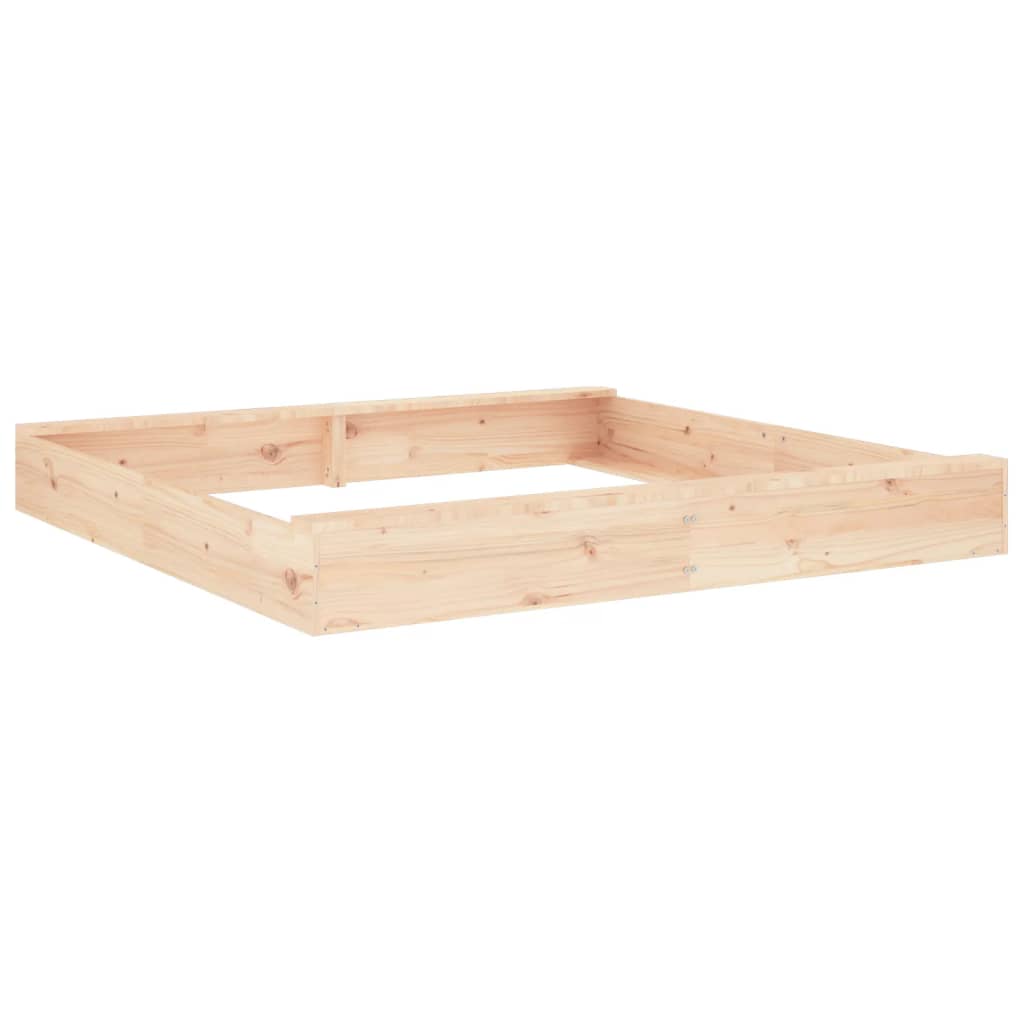 Sandkasten mit Sitzen Honigbraun Quadratisch Massivholz Kiefer