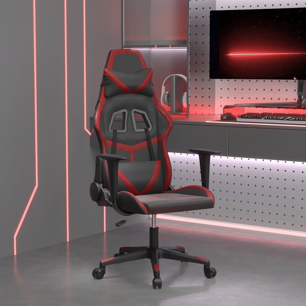 Gaming-Stuhl mit Massagefunktion Schwarz und Grün Kunstleder