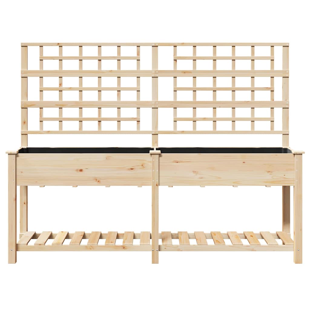 Garten-Pflanzgefäß Beige 71 x 38 x 152 cm Massivholz aus Fichte