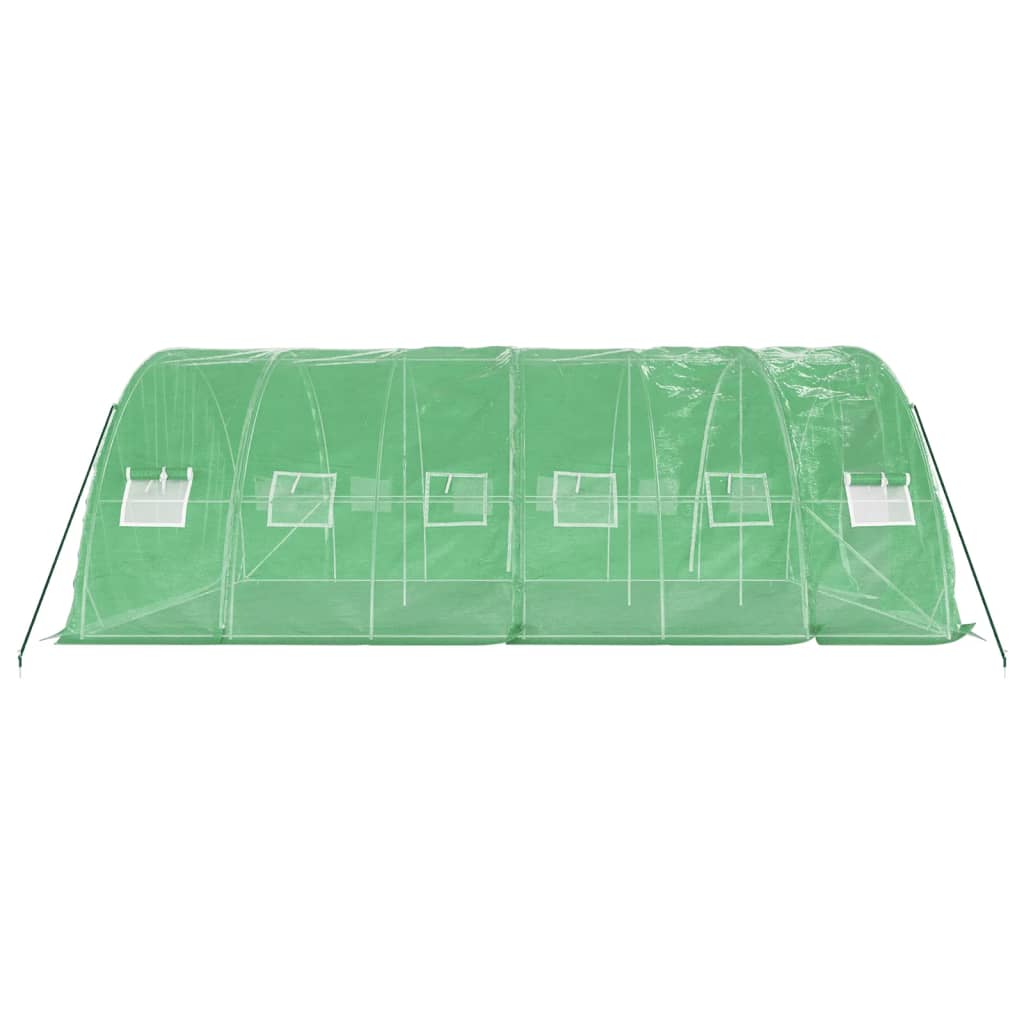 Gewächshaus mit Stahlrahmen Weiß 40 m² 8x5x2,3 m