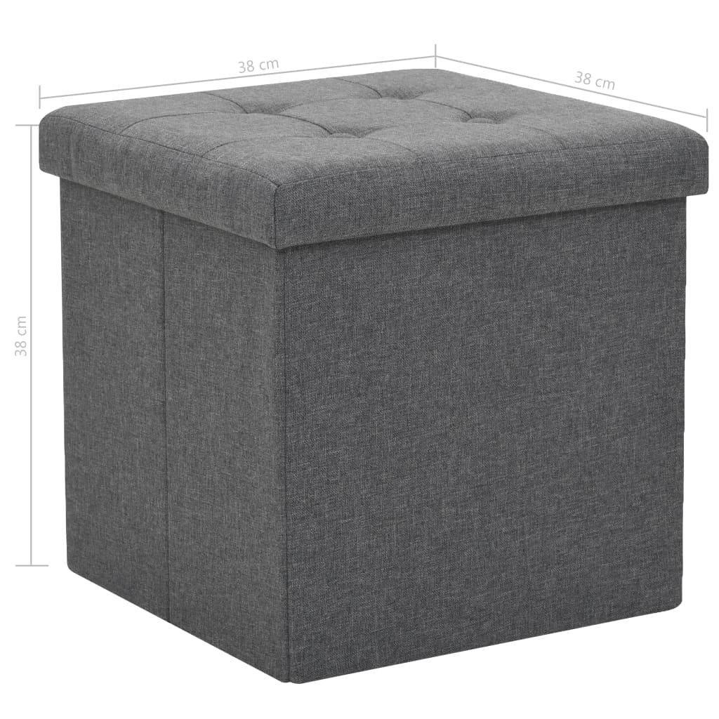 Hocker mit Stauraum Cremeweiß Leinenoptik