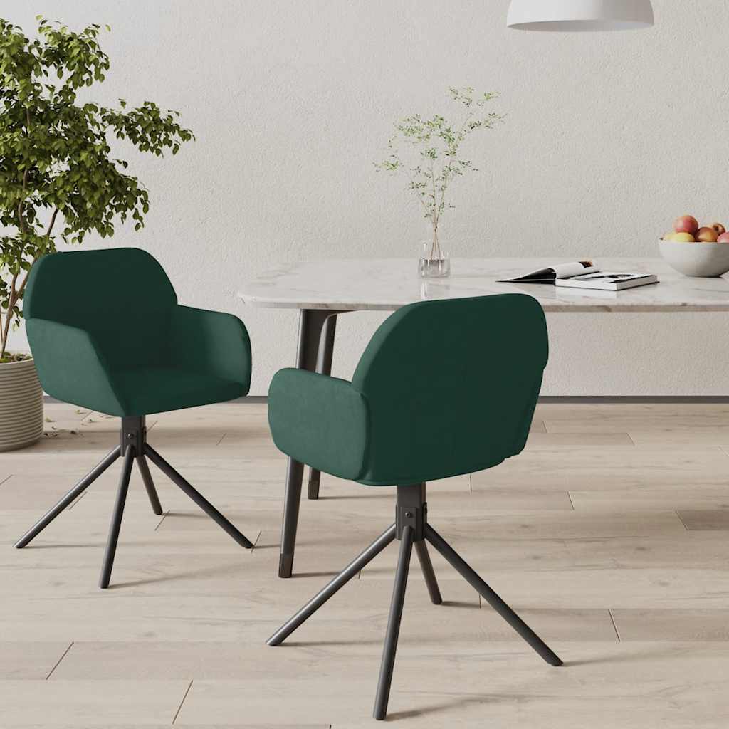 Esszimmerstühle 2 Stk. Drehbar Blau Samt