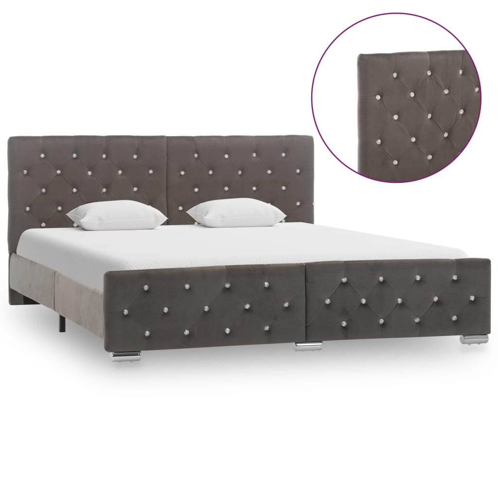 Bettgestell Grau Samt 120x200 cm